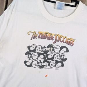 Three Stooges Vintage Y2K Distressed Funny Humor TV Movie Promo T-shirt Large